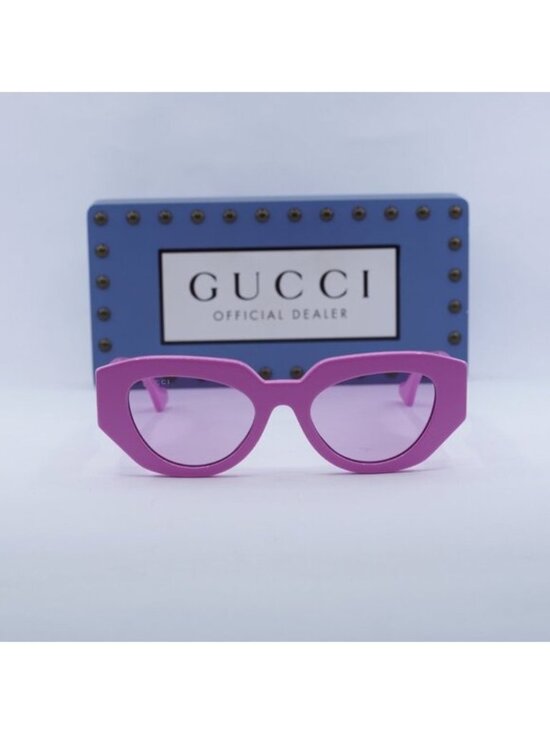 Gucci GG1421S 004 Geometric Sunglasses – Pink main image 5